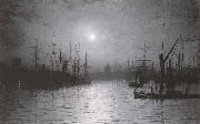 Atkinson Grimshaw, Nightfall down the Thames